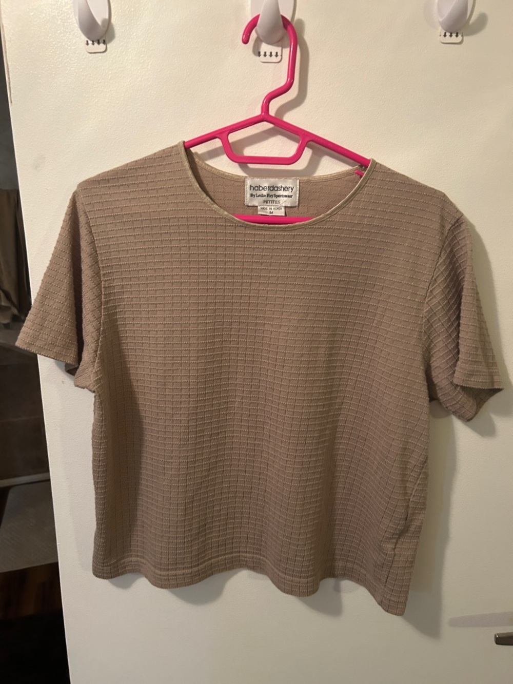 Haberdashery Taupe Short-Sleeve Textured Knit Tee